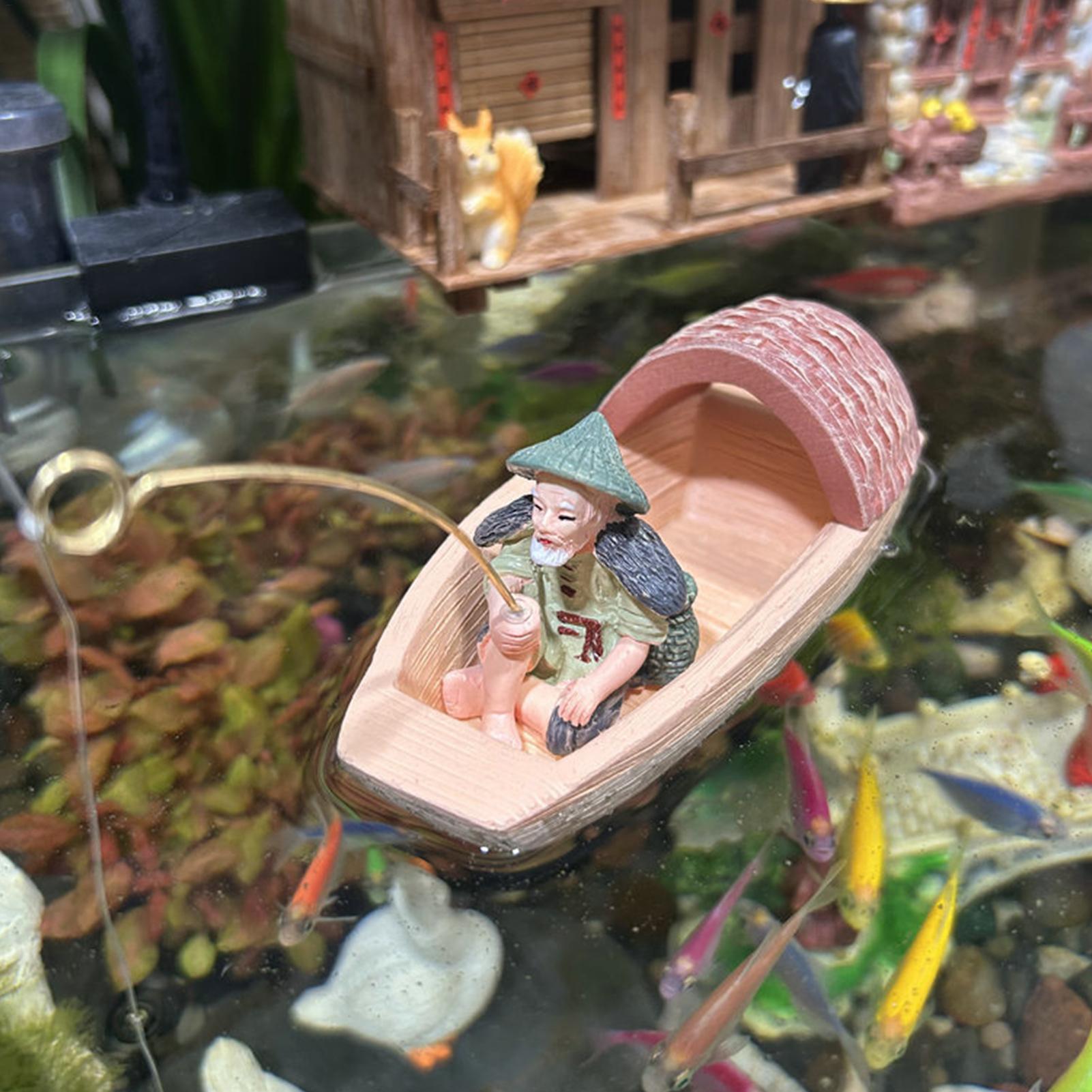 Ornamento de Barco de Pescador - Aquarium Fish Cichlid avaliação e preço